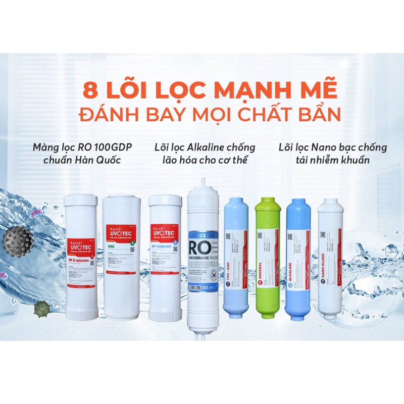 [FREESHIP HCM] Máy Lọc Nước Karofi Livotec 311 - 8 Lõi Lọc - Bảo Hành 3 Năm