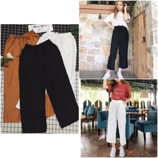 Quần culottes đũi ống rộng lưng thun (100% ảnh thật)