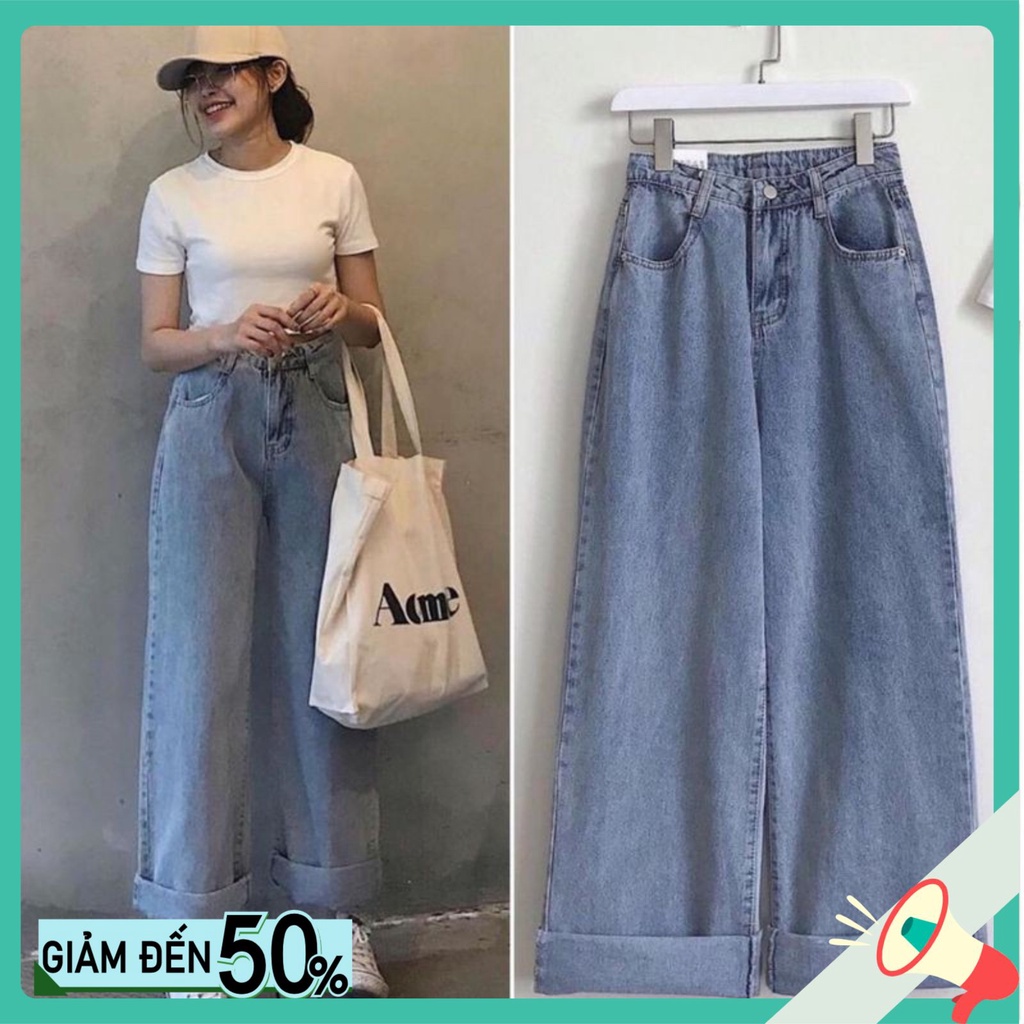Quần jean nữ nam ống rộng quần bò nữ ống xuông lưng cao ulzzang chất bò mềm dày dặn JX1 | BigBuy360 - bigbuy360.vn