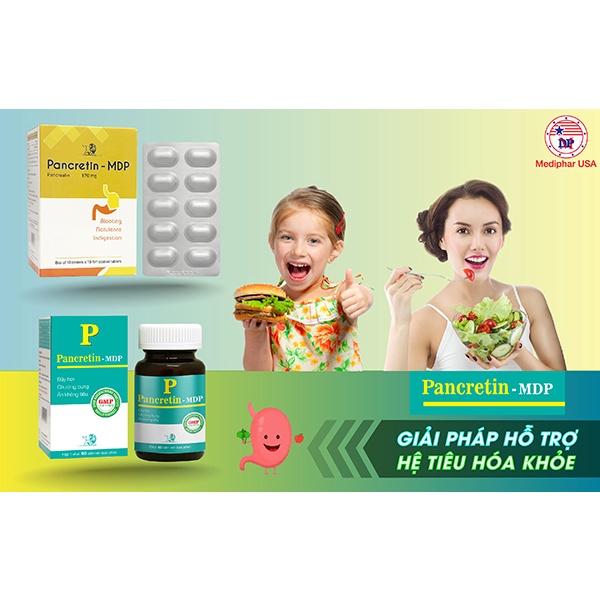VIÊN UỐNG PANCRETIN - MDP Chống đầy hơi, ăn không tiêu
