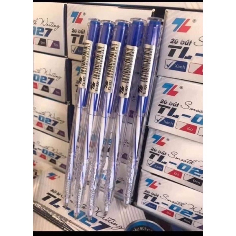 Hộp 20 cây Bút Bi Thiên Long TL-027(xanh/đen)