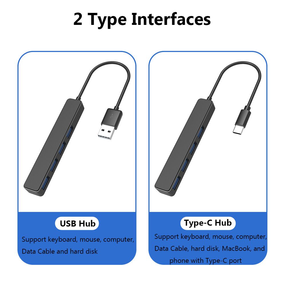 Hub mở rộng 4 cổng USB tốc độ cao bằng hợp kim nhôm cho laptop&lt;br&gt;