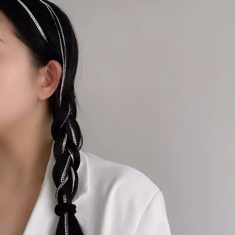Kẹp tóc dây đá tua rua lấp lánh cặp tóc Hàn Quốc sang trọng cá tính xinh xắn đáng yêu thời trang cho nữ Miituu KT2