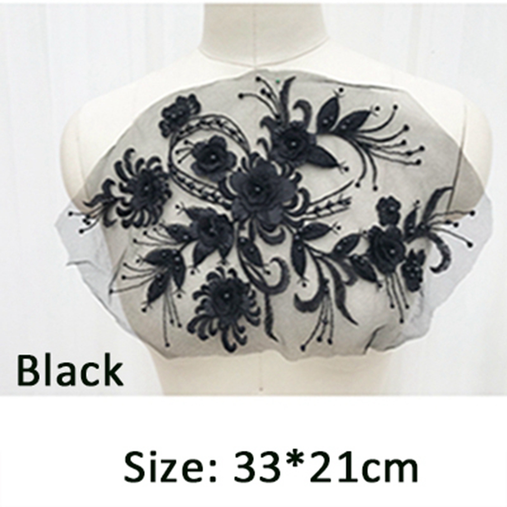 Mảnh lưới hoa ren 3D trang trí áo cưới