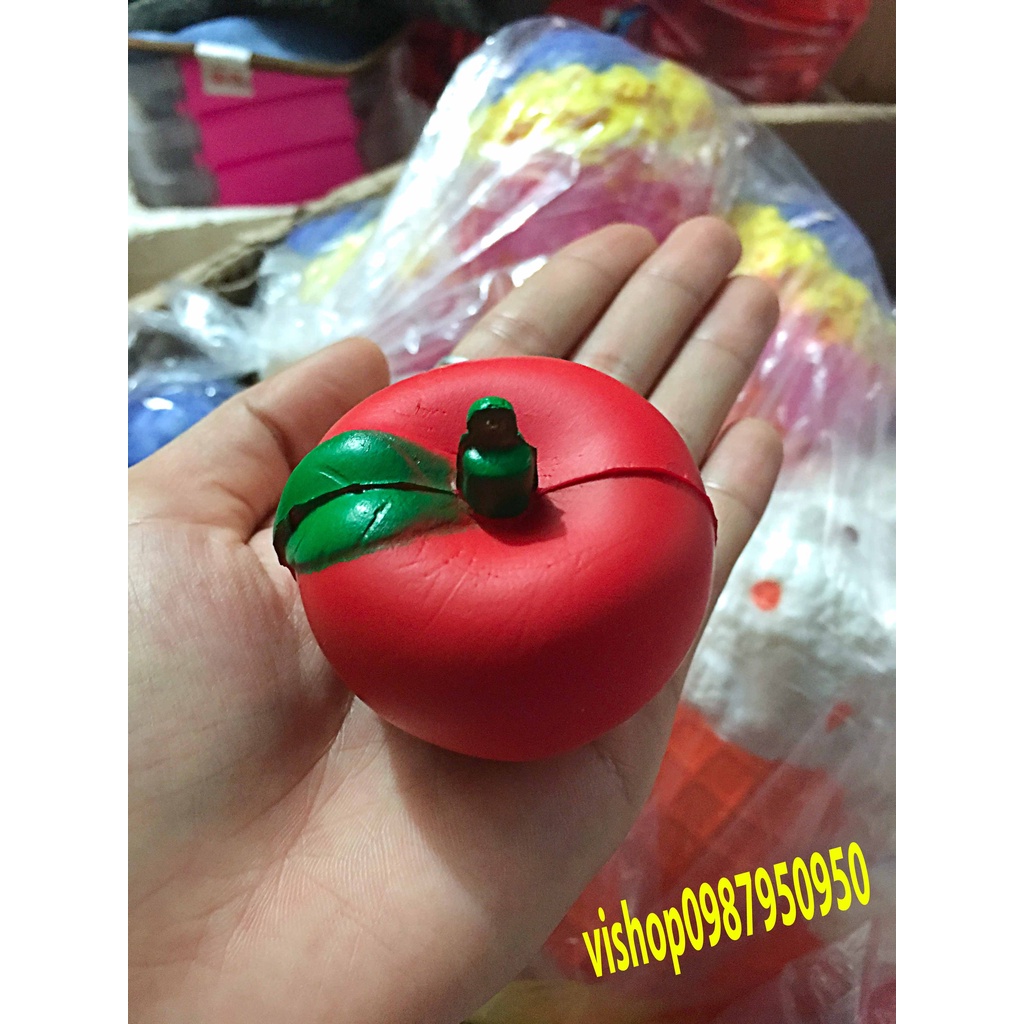 Squishy Hình QUẢ TÁO ĐỎ Đồ Chơi Xốp Giảm Stress Hình mềm mịn dễ Thương đàn hồi Cho Bé