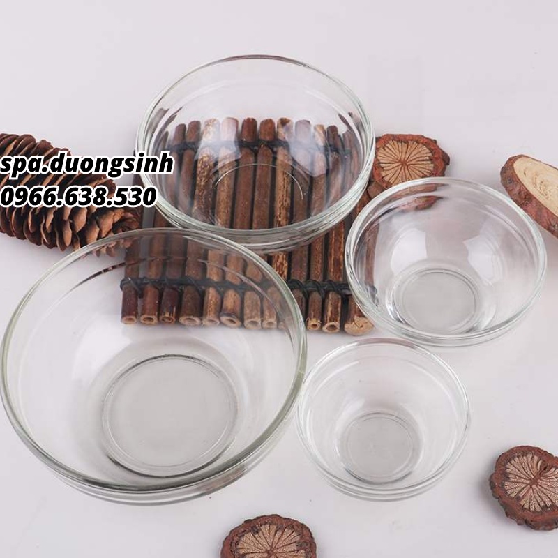 Bát Thủy Tinh Đựng Tinh Dầu, Pha Mặt Nạ, Chiết Kem Trong Spa, Dưỡng Sinh