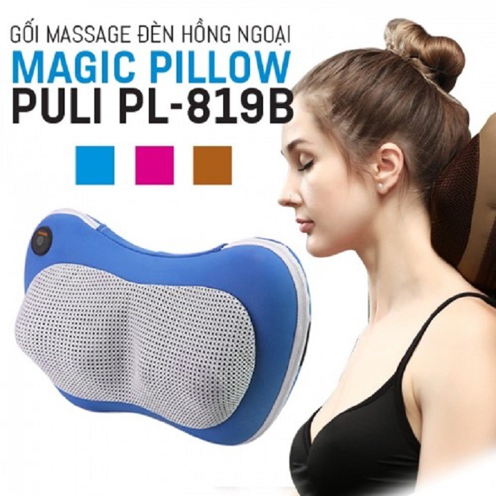 Gối Massage Hồng Ngoại - Magic Pillow Puli PL-819B 6 Bi