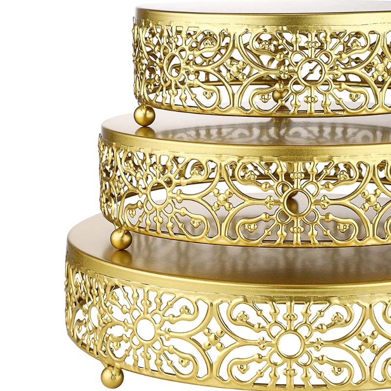 Giá Đỡ Trưng Bày Bánh Kem / Phô Mai / Bánh Tráng Miệng Hình Tròn Rỗng Bằng Kim Loại 8 12 Inch