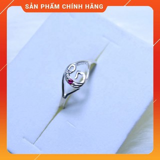 [BẠC 925] Nhẫn bạc nữ đẹp, nhẫn chữ G đính đá theo yêu cầu KBJ50
