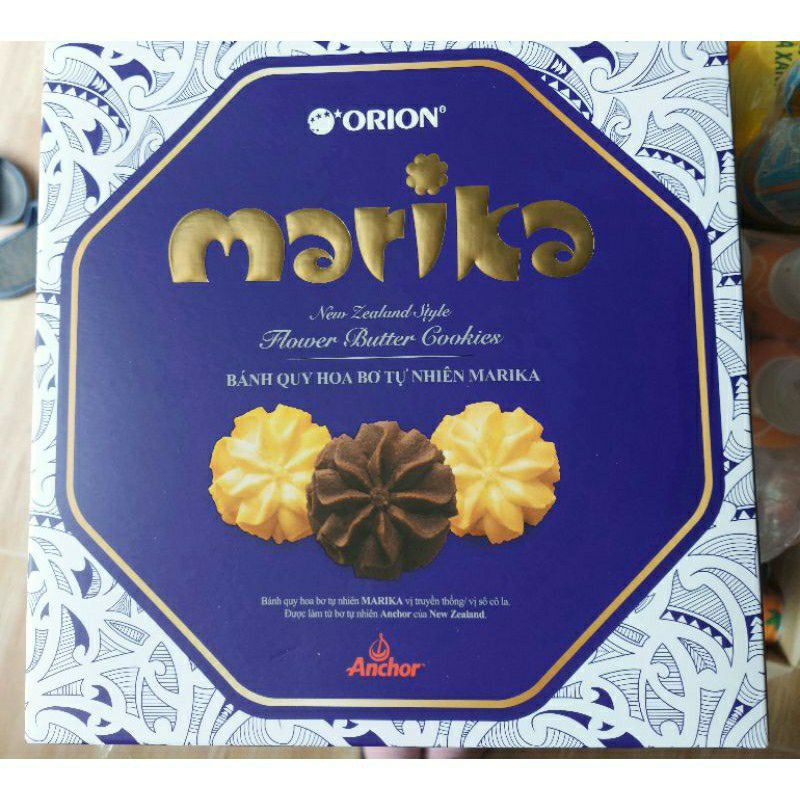 Bánh quy hoa bơ tự nhiên marika hộp thiếc orion 432g