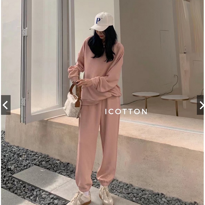 Bộ đồ nữ phom rộng cotton tổ ong cao cấp, bộ ngủ mặc nhà len mỏng mã B1