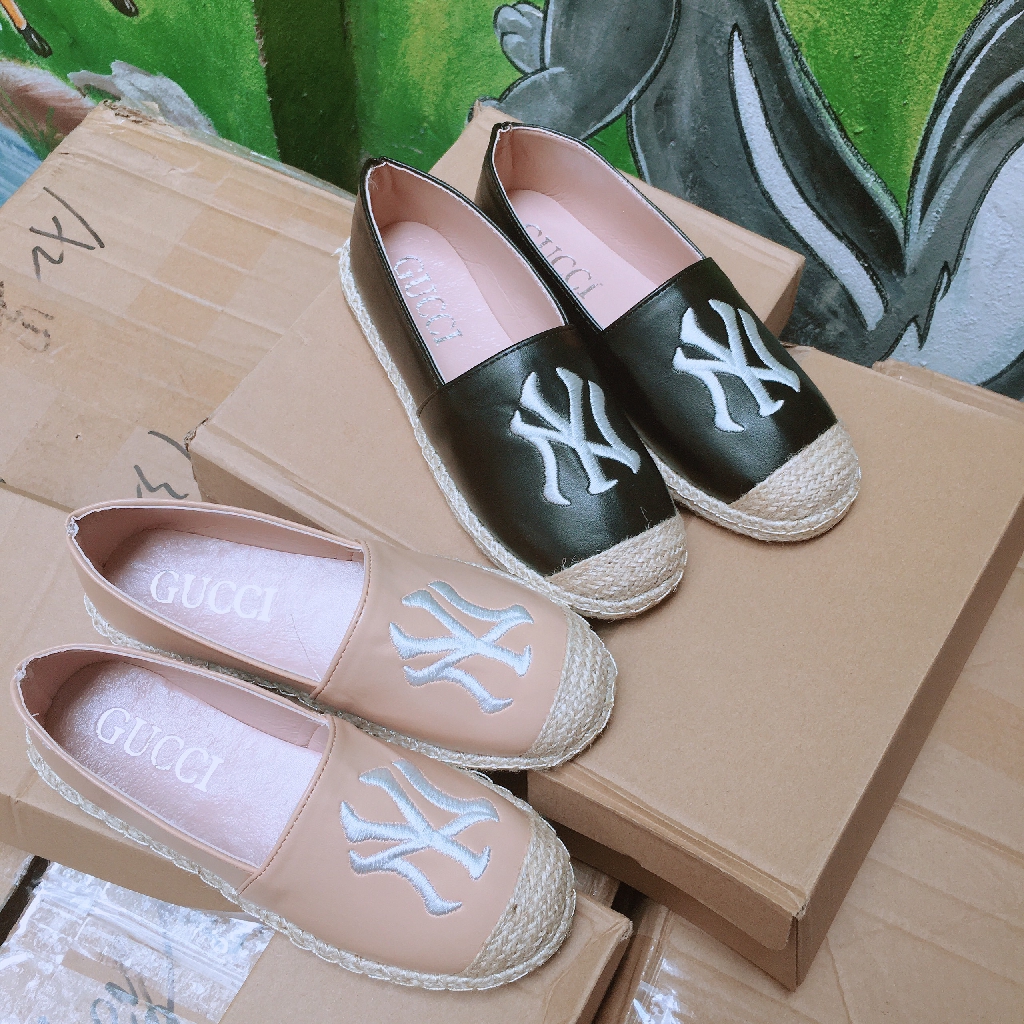 Giày Slip On Chất Da Đế Viền Cói Thêu Chữ (Fullbox - 887) | BigBuy360 - bigbuy360.vn
