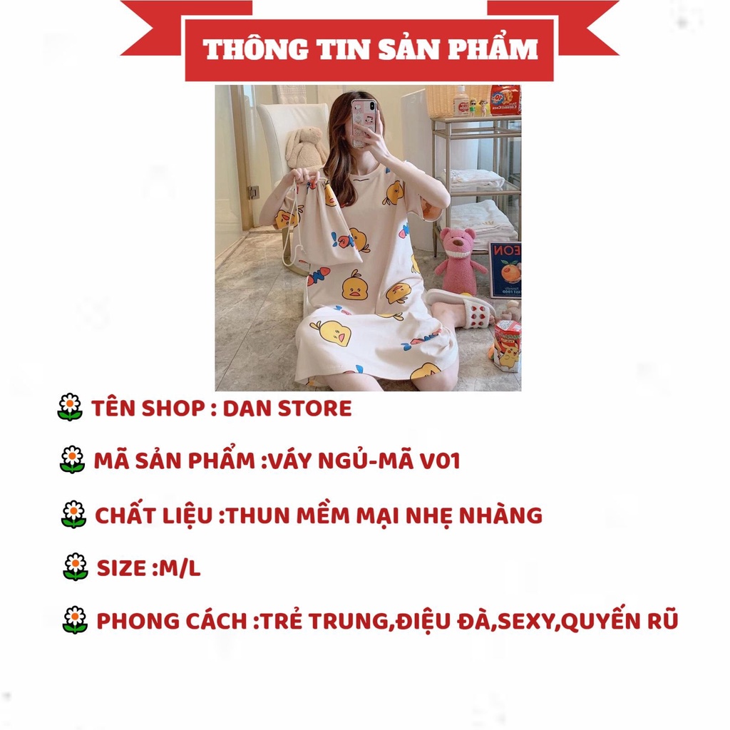 Váy Ngủ Nữ - Váy Ngủ Sexy dáng rộng mềm mại thoải mái dễ chịu cho nữ MÃ V01