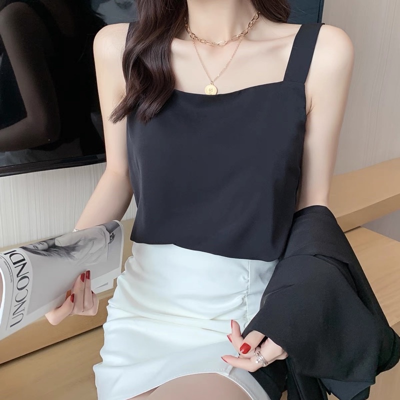 Áo hai dây bản to lụa Hàn cực đẹp mà sexy