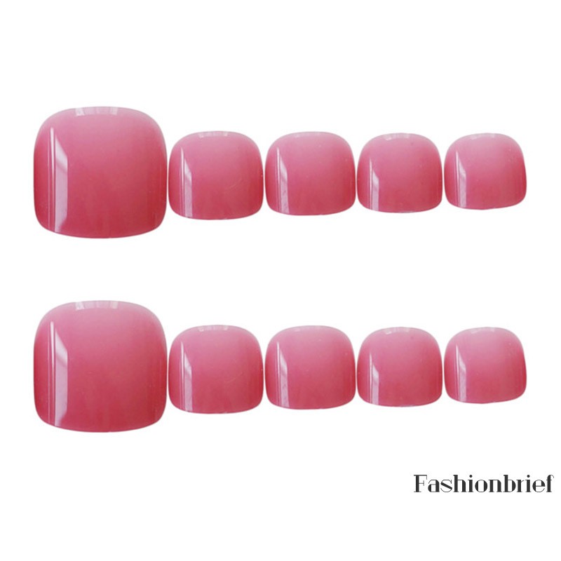 Bộ 24 móng chân giả màu hồng xinh xắn cho nữ