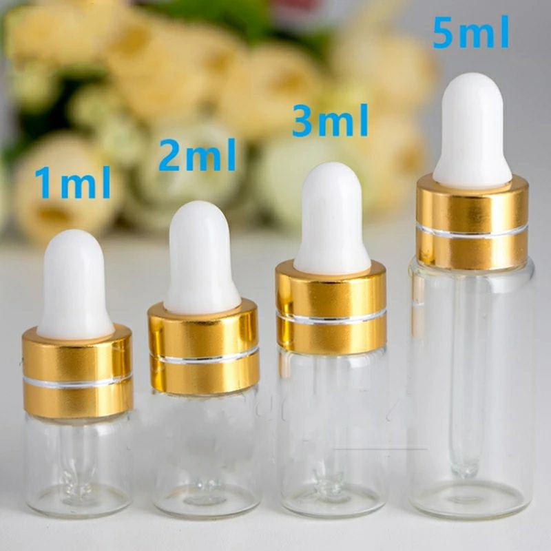 Set 5 LỌ CHIẾT SERUM mỏng trong nâu nhỏ giọt 3ml 5ml - CHAI CHIẾT TINH DẦU THỦY TINH đựng MỸ PHẨM