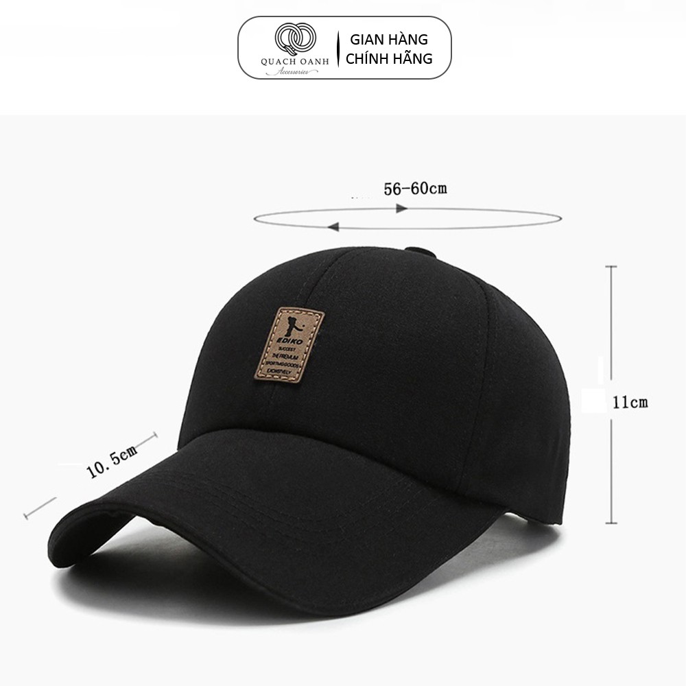 Mũ lưỡi trai QO ACCESSORIES bóng chày phối logo thêu cá tính MU18
