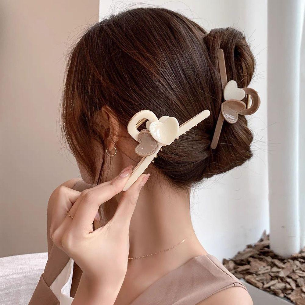 Kẹp Tóc Càng Cua Hình Trái Tim Phong Cách Vintage Cho Nữ Giá Đỡ