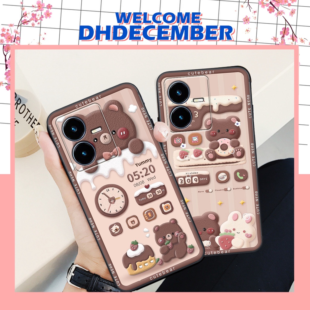 Ốp lưng Vivo Y22S 2022 - BẢO VỆ CAMERA in hình GẤU HỒNG-GẤU BE3R -XINH XẺO CỰC ĐẸP