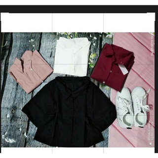 Áo sơ mi croptop phom rộng