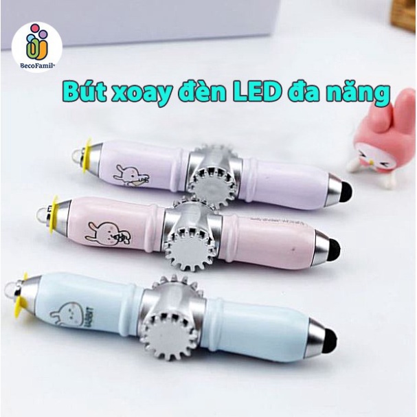 Bút xoay đèn LED cảm ứng điện thoại thông minh, bút mực viết có đèn sáng tạo
