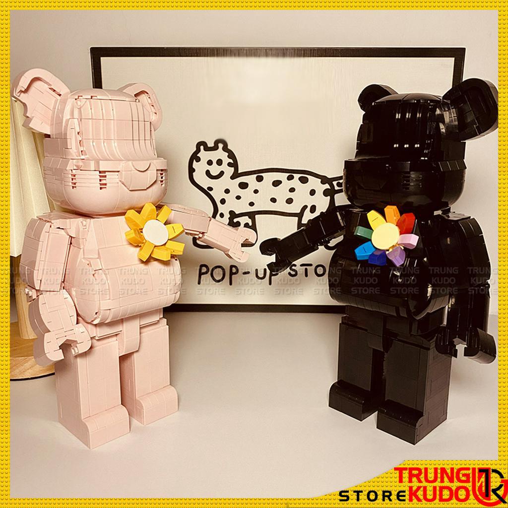 Đồ chơi lắp ráp Bearbrick - Mô hình Bearbrick mảnh trơn BlackPink làm quà tặng trang trí decor