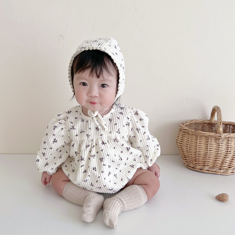 Bộ Áo Liền Quần Bằng Vải Nhung Dễ Thương Thời Trang Xuân Thu Cho Bé Gái