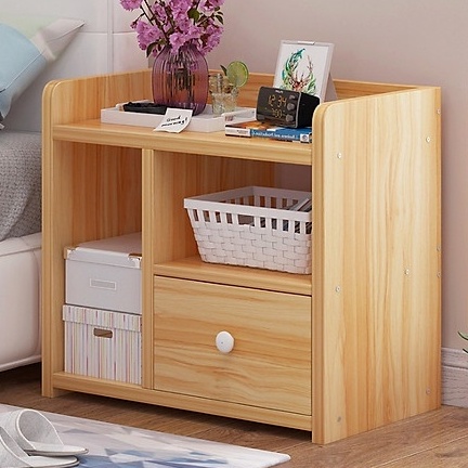 Tủ, Kệ Để Đầu Giường Vuông Ngăn Kéo Màu Gỗ 40 x 26 x 32.5cm