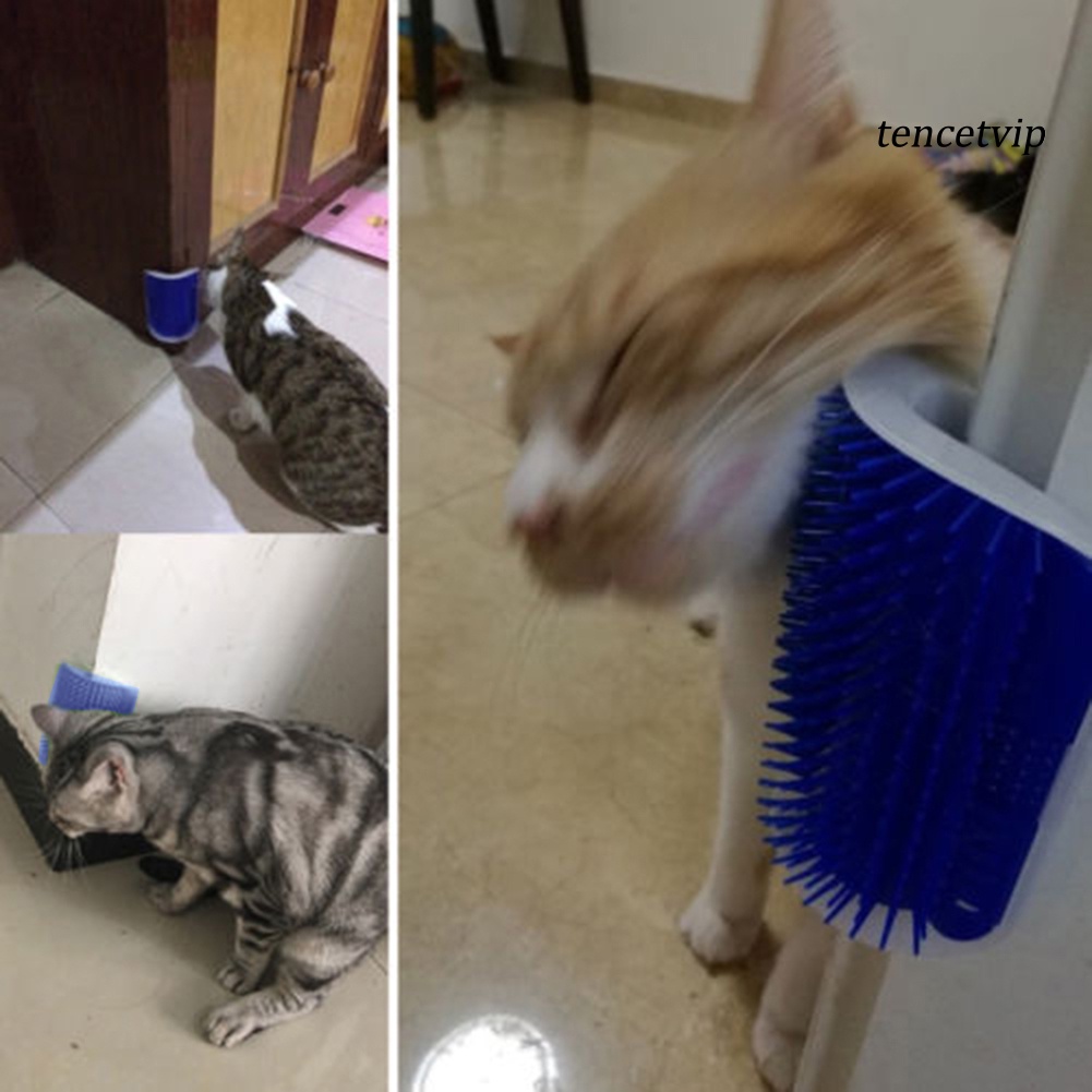 Lược gắn góc tường mát xa cho mèo cưng