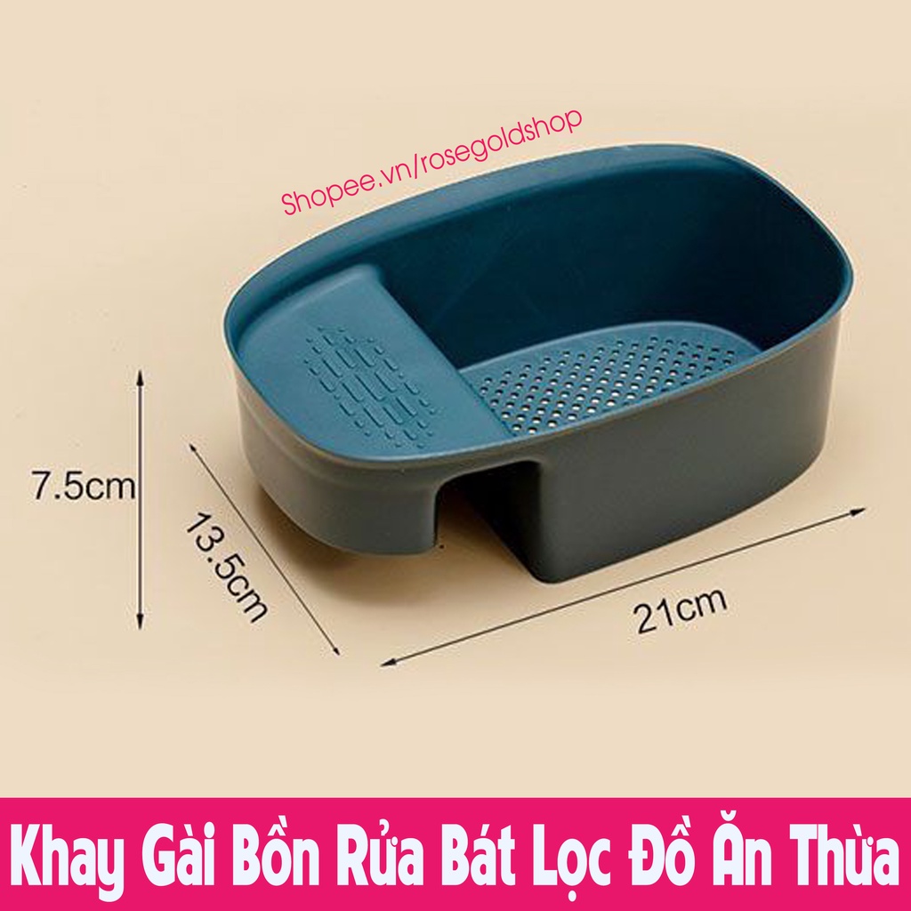 Khay Gác Bồn Rửa Bát Lọc Đồ Ăn Thừa Tiện Lợi, Sạch Sẽ, Có Chỗ Để Đồ Đa Năng