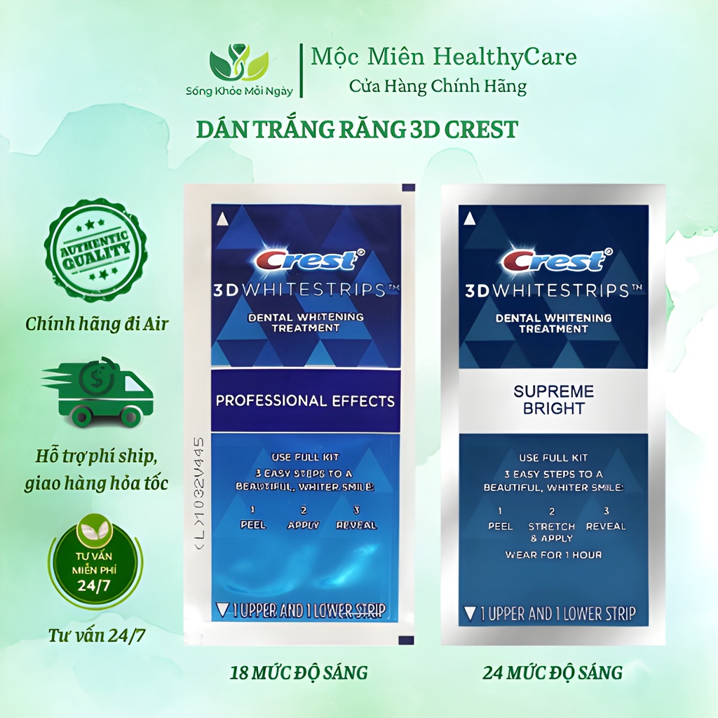Miếng Dán Trắng Răng Crest 3d White Professional Effects Supreme Bright - 1 Gói Chính Hãng Crest 3d Whitestrips