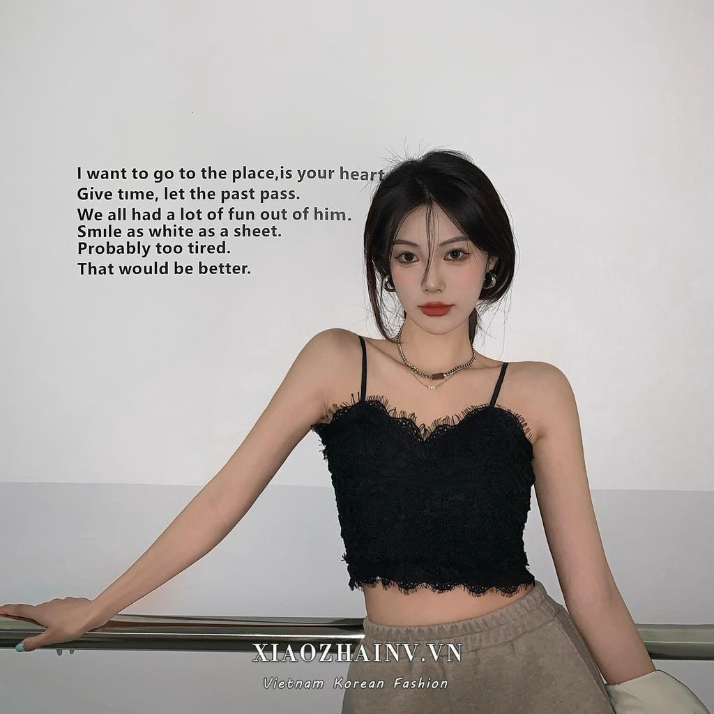 Áo hai dây XIAOZHAINV phối ren thời trang quyến rũ cho nữ