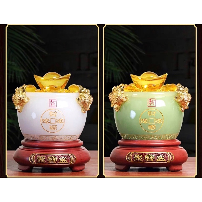 Bát Tụ Bảo Phong Thuỷ - Tụ Bảo Bồn Tài Lộc - Chậu Tài Lộc Chiêu Tài cao cấp