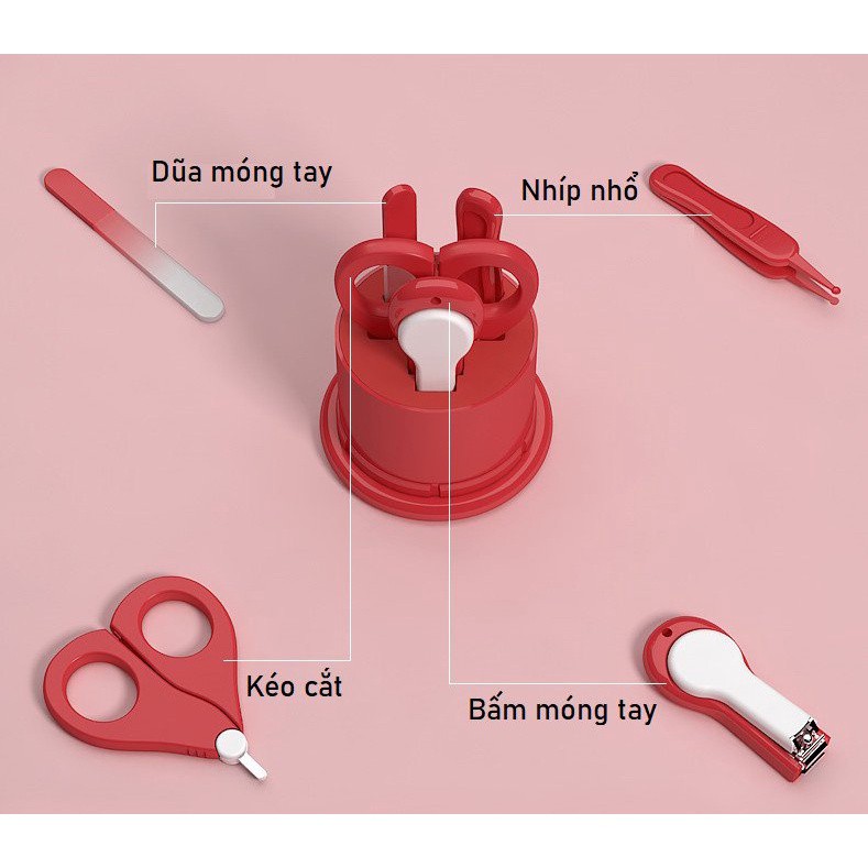 Bộ bấm móng tay cho bé Misuta cao cấp 4 món, cắt móng tay cho bé sơ sinh an toàn