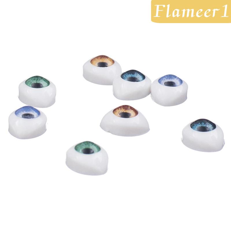 1 [flameer1] 4 Cặp Mắt Nhựa 5mm Làm Búp Bê 4 Màu