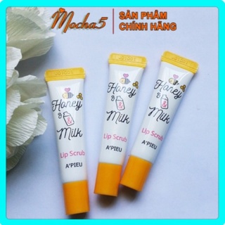 TDC tẩy da chết môi APIEU Honey Milk Lip Scrub xóa vết thâm môi siêu hiệu quả