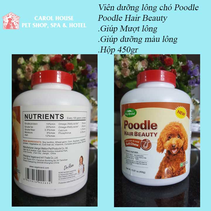 Viên dưỡng mượt lông Poodle Hair Beauty Hộp - Gói 10 viên chỉ 15k
