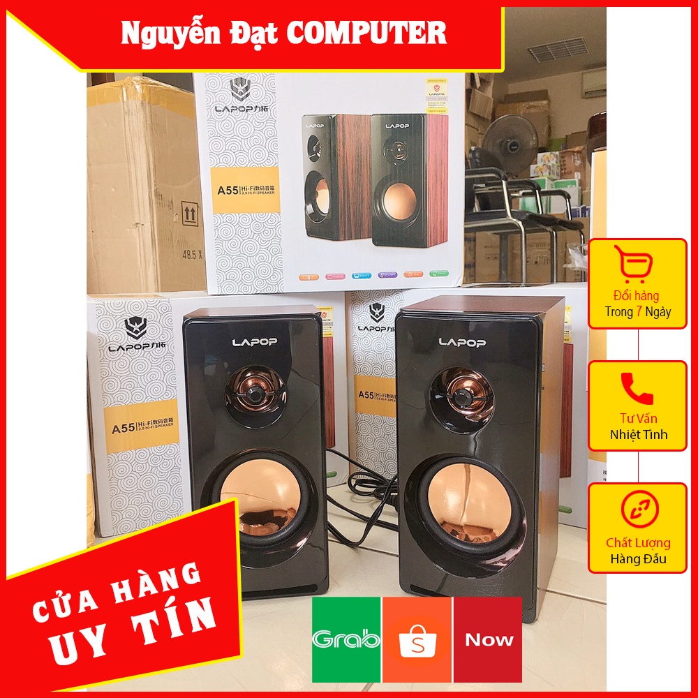Loa vi tính Laptop A55 2.0,Âm thanh sống động,dễ dàng điều chỉnh,lắp đặt,tương thích laptop,PC,điện thoại