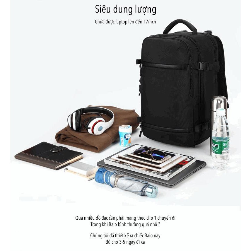 Balo chống nước du lịch sức chứa lớn Ozuko - Retail Boss