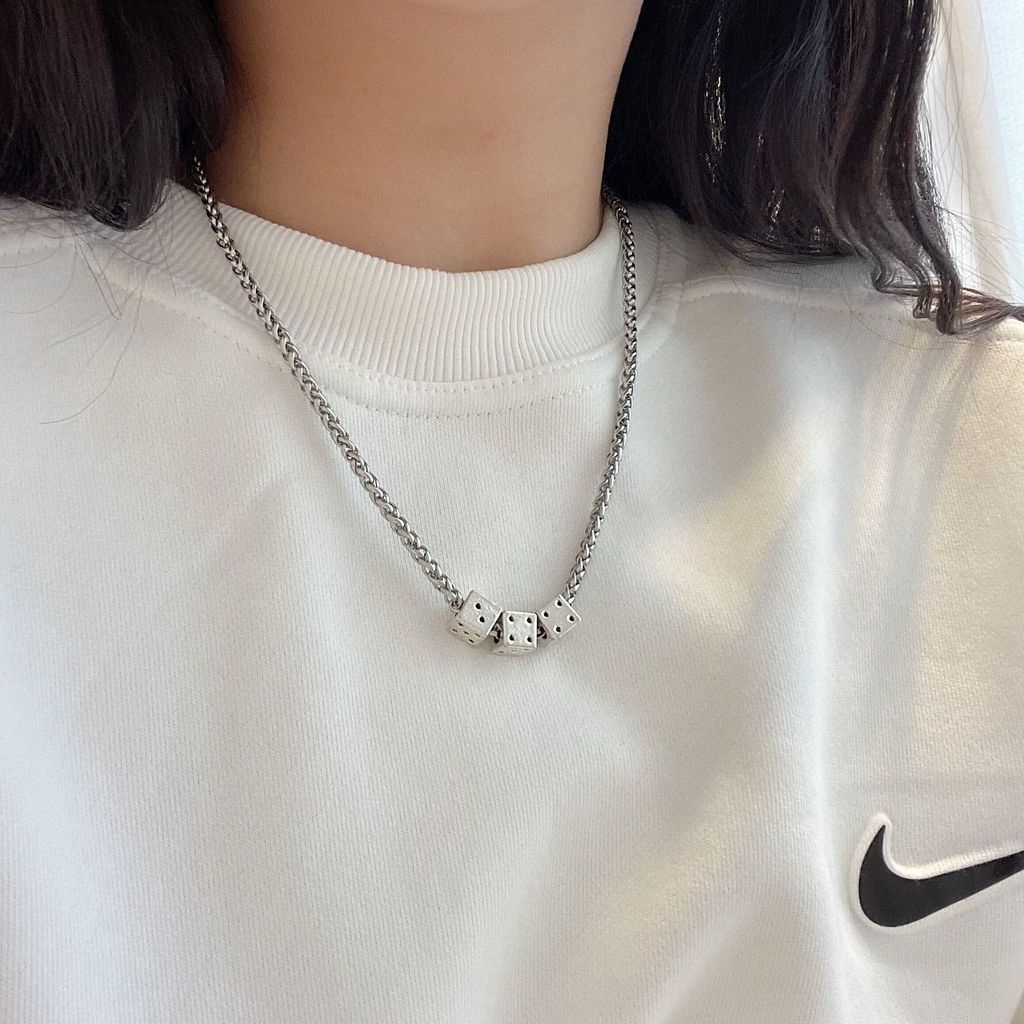 Vòng cổ Hình Xúc Xắc Phong Cách Hip Hop Thời Trang