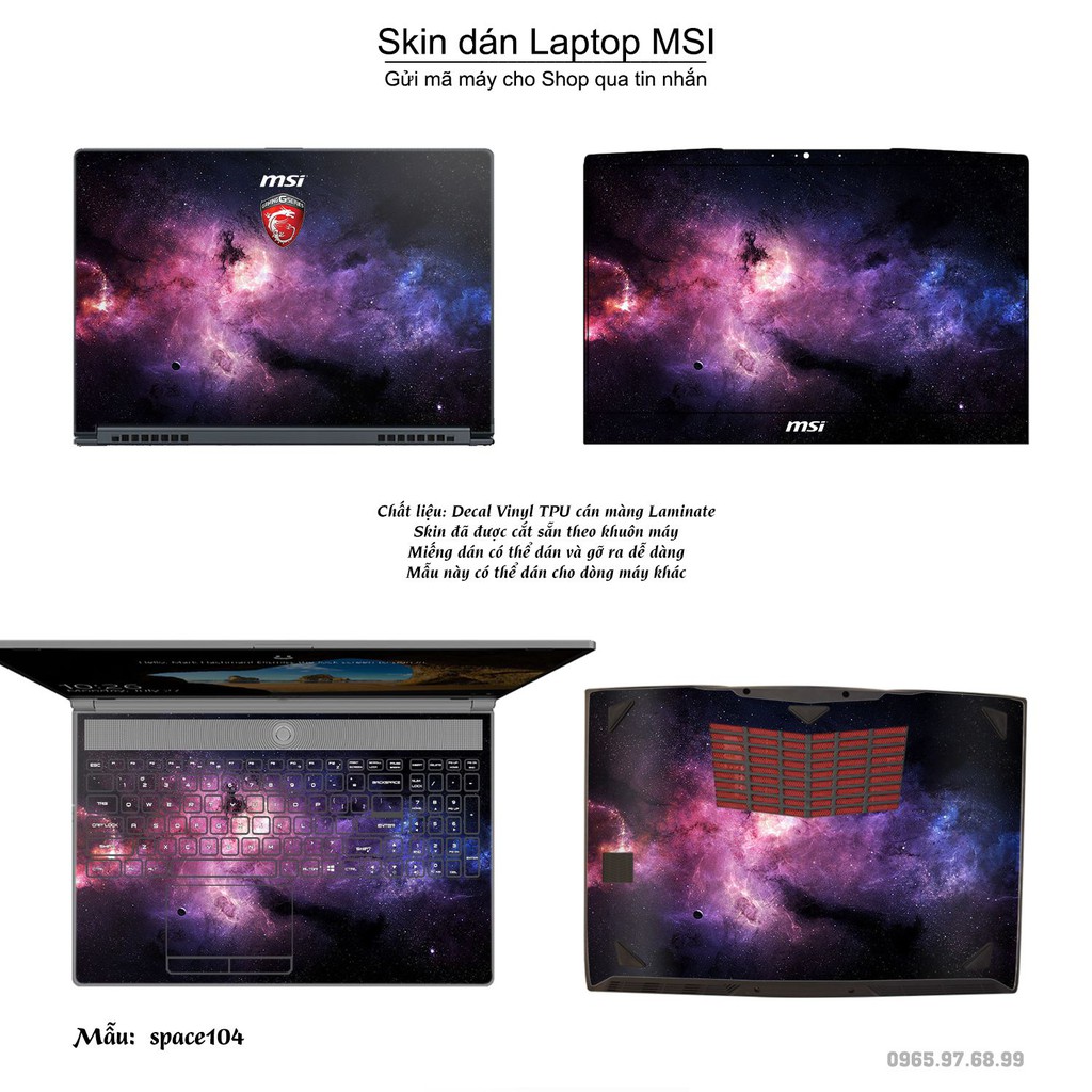 Skin dán Laptop MSI in hình không gian _nhiều mẫu 18 (inbox mã máy cho Shop)