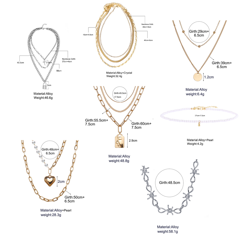 vòng cổ Mạ Bạc Nhiều Lớp Mặt Hình Trái Tim Phong Cách Hàn Quốc Cho Nữ