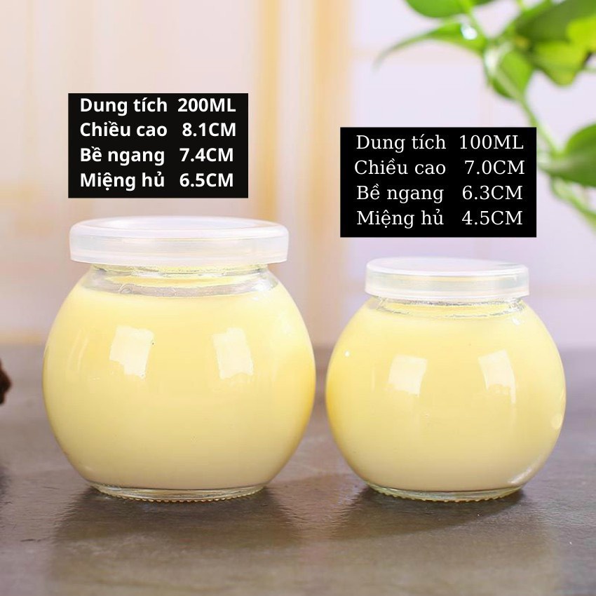 Hũ sữa chua tròn xoe nắp nhựa 100ml/ 200ml
