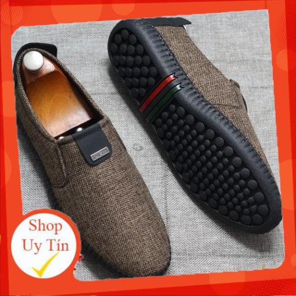 [Chuẩn Nam Tính] Giày lười nam vải cao cấp 3 màu đen - nâu -xanh [Shop Uy Tín] | BigBuy360 - bigbuy360.vn
