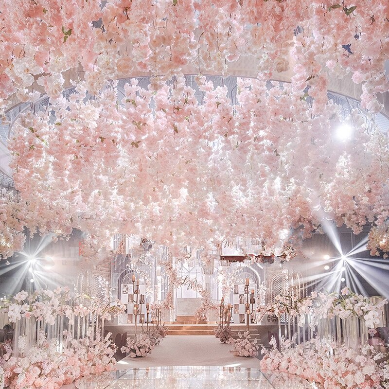 Hoa anh đào giả bằng lụa trang trí đám cưới 90cm