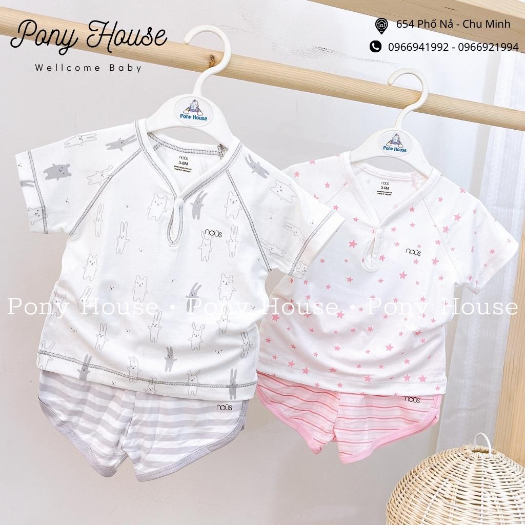 Bộ Quần Áo Cộc Nous Cài Cổ Nu Petit Siêu Mềm Mát Cho Bé Size 3 Tháng Đến 18 Tháng (3-6M - 12-18M) Nous Hè 2022