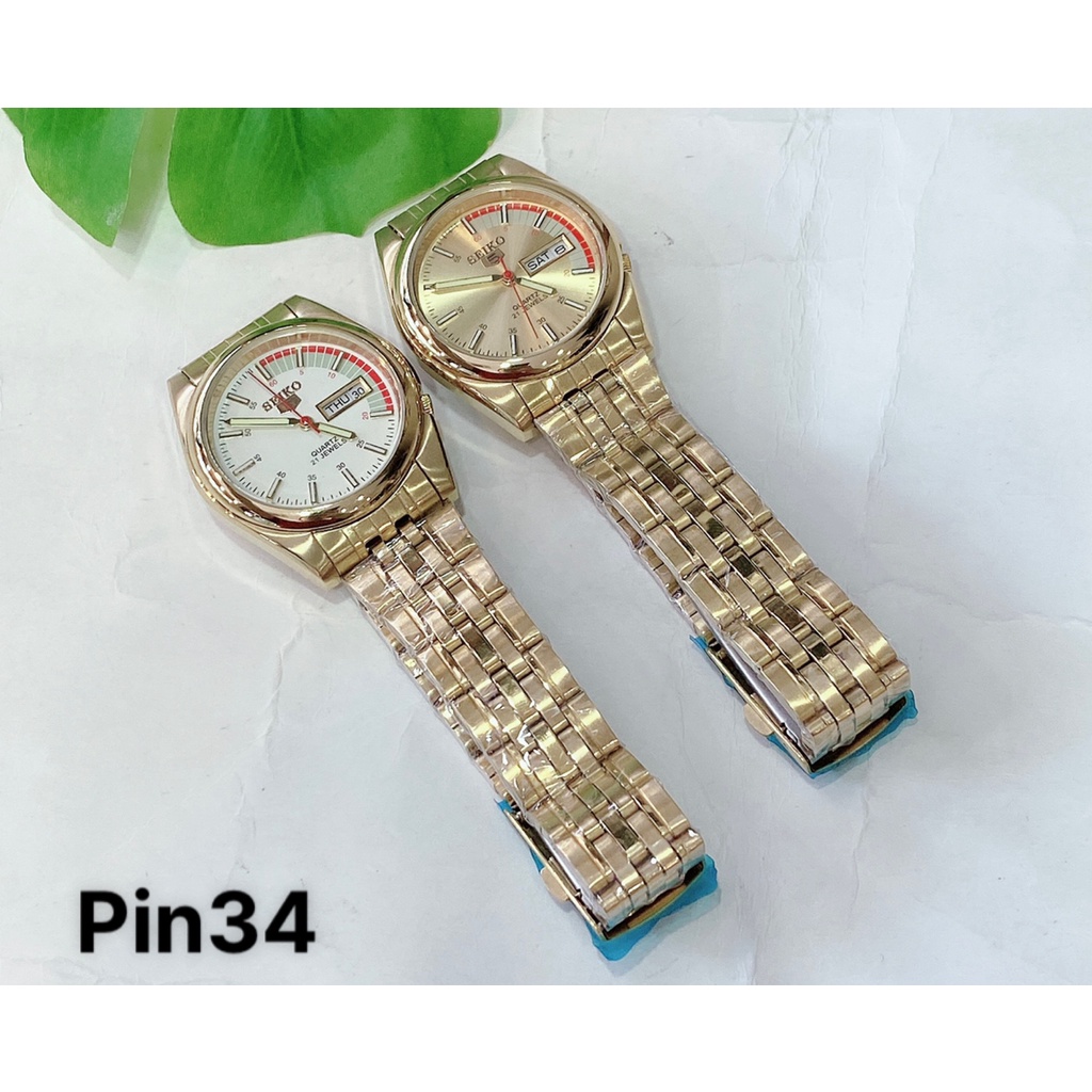 Đồng hồ nam thời trang seiko máy pin dây kim loại size 36mm SK215