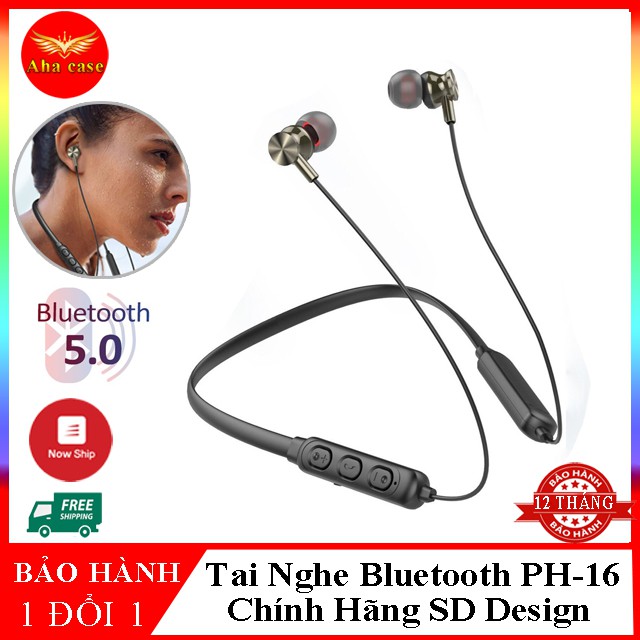 Tai Nghe Bluetooth Đeo Cổ PH-16 chính hãng SD DESIGN Kiểu Dáng Thể Thao Âm Thanh Tuyệt Vời Trải Nghiệm Thú Vị