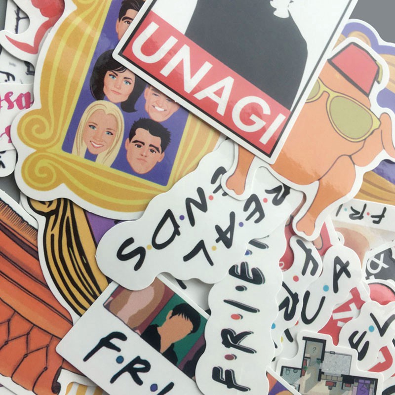 Bộ 34 Miếng Dán Trang Trí Chống Thấm Nước Họa Tiết TV Mỹ