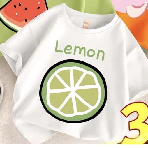 Áo Cộc Tay Cho Bé Trai Bé Gái Hình Hoa Quả Ken Store